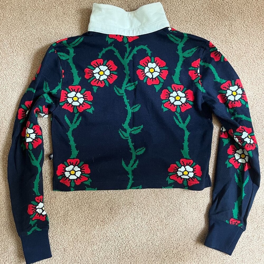 Rowing Blazers x Target Rose Print Collared Long Sleeve Rugby Shirt - Picture 4 of 8